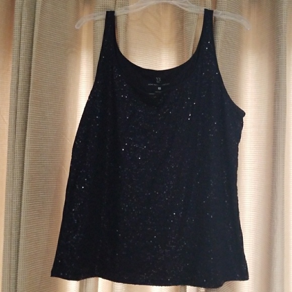 New York & Company Tops - Navy Blue sequin tank top, New York & Co XL